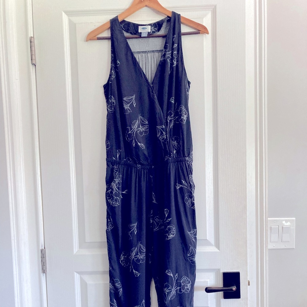 Old Navy Blue Floral Jumpsuit S
